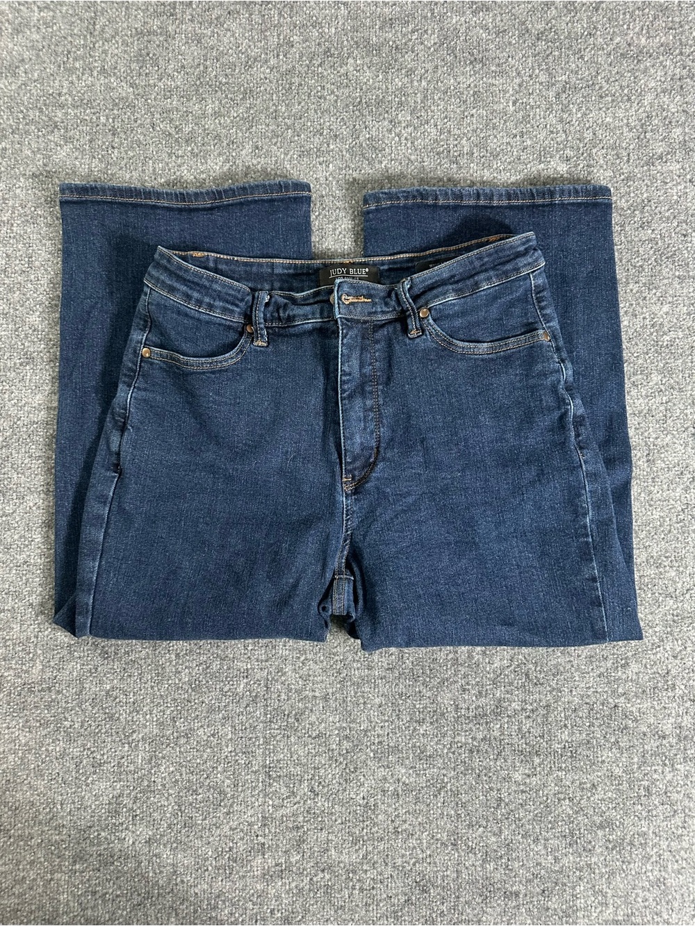 Judy Blue Dark Blue Wide Leg High Rise Cropped Denim Jeans